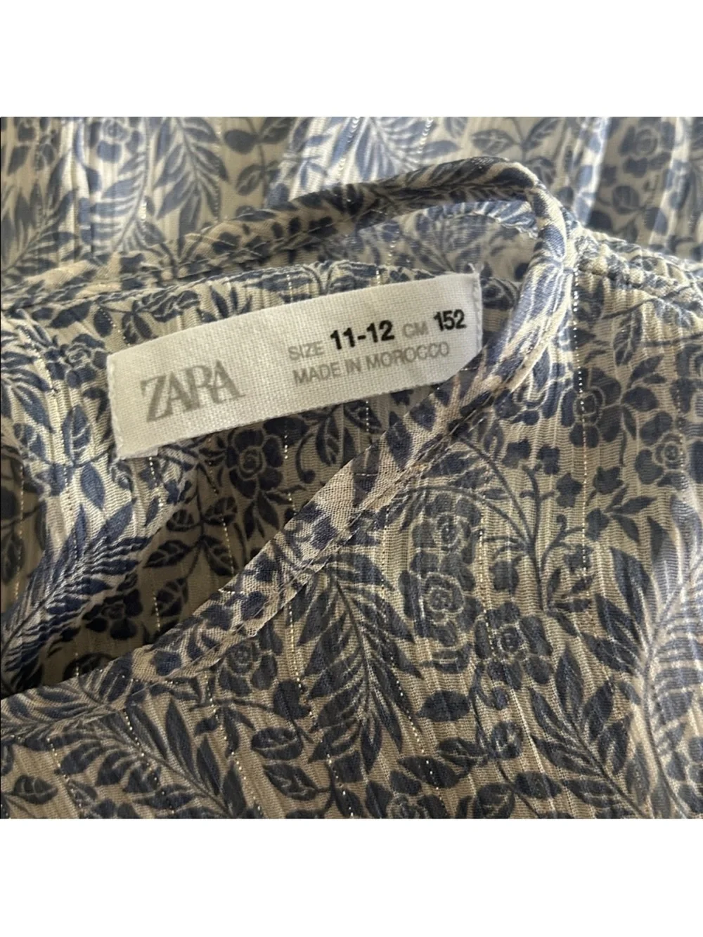 Zara Pale Blue Floral Tiered Babydoll Dress